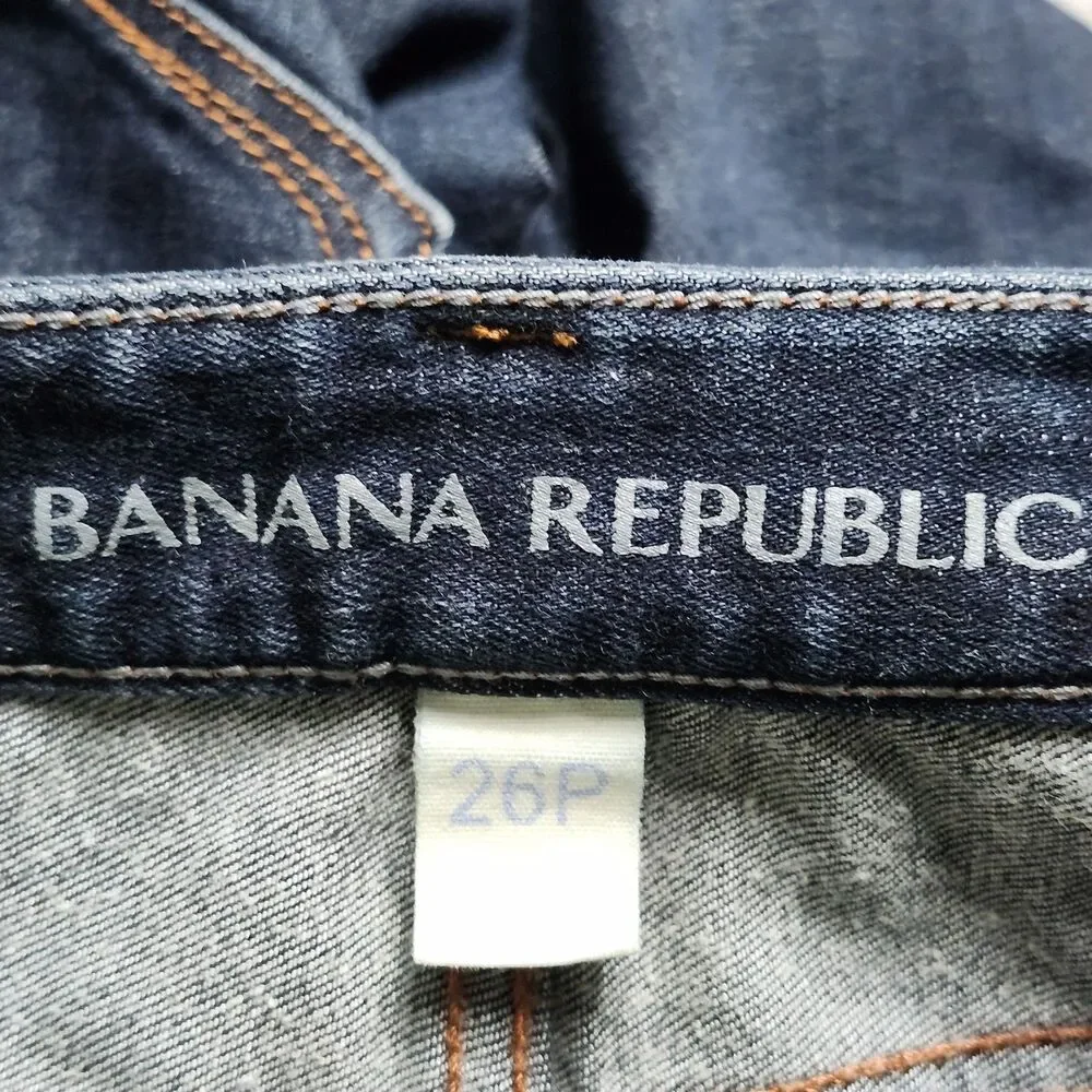 Banana Republic Jeans Womens 26P Dark Wash Skinny Stretch Denim Classic Fit‎